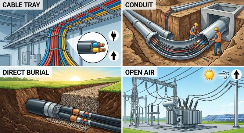 Cable Ampacity by Installation Method